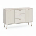 Aparador Retangular em MDF Branco e Dourado 120 x 40 x 80 cm