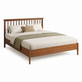 Cama de Casal em Madeira Maciça Castanho Nogueira para Colchão 160 x 200 cm