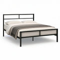 Estrutura de Cama de Casal em Aço Preto para Colchão 140 x 190 cm