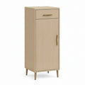 Aparador Alto em MDF Carvalho Claro com 1 Porta e 1 Gaveta, 60 x 40 x 120 cm